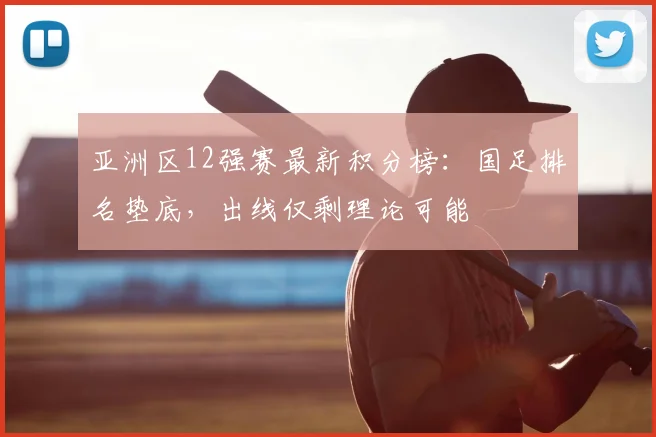 亚洲区12强赛最新积分榜：国足排名垫底，出线仅剩理论可能
